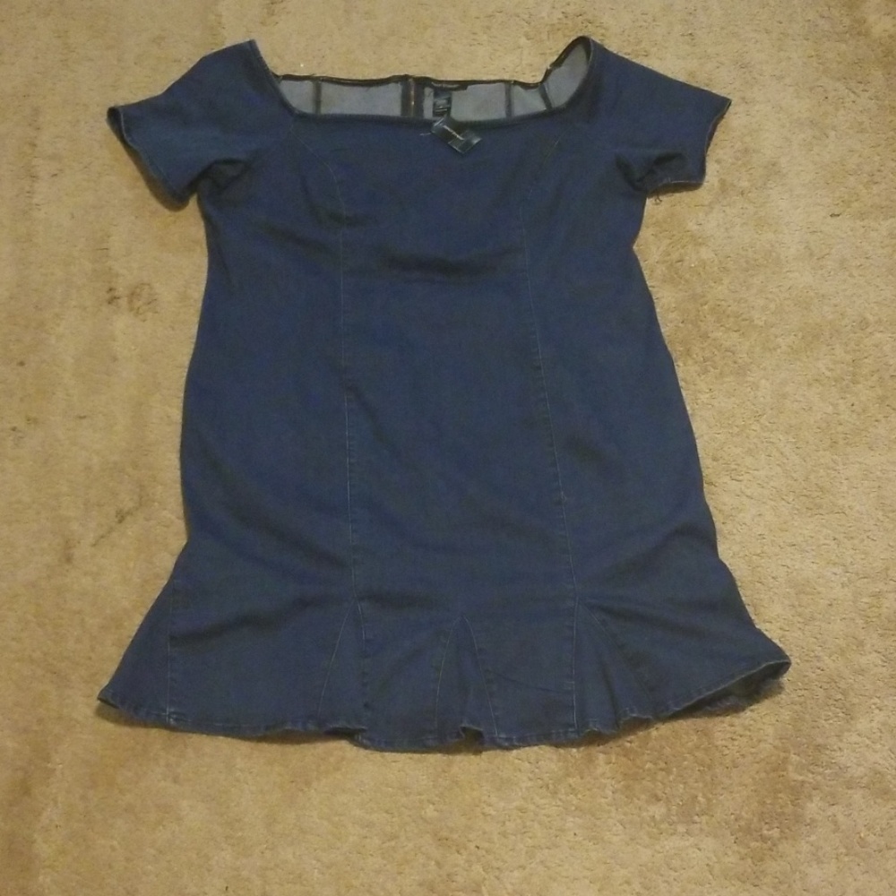New Ashley Stewart Stretch Denim Dress